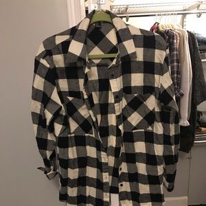 Black and white checkered flannel